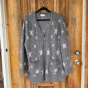Bluivy Oversized Gray Stars Cardigan Size M/L